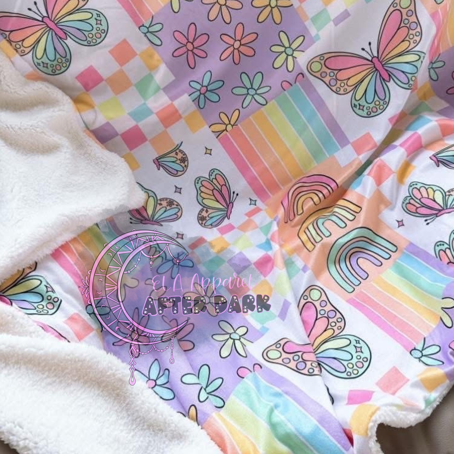 Custom Sherpa Backed Blanket
