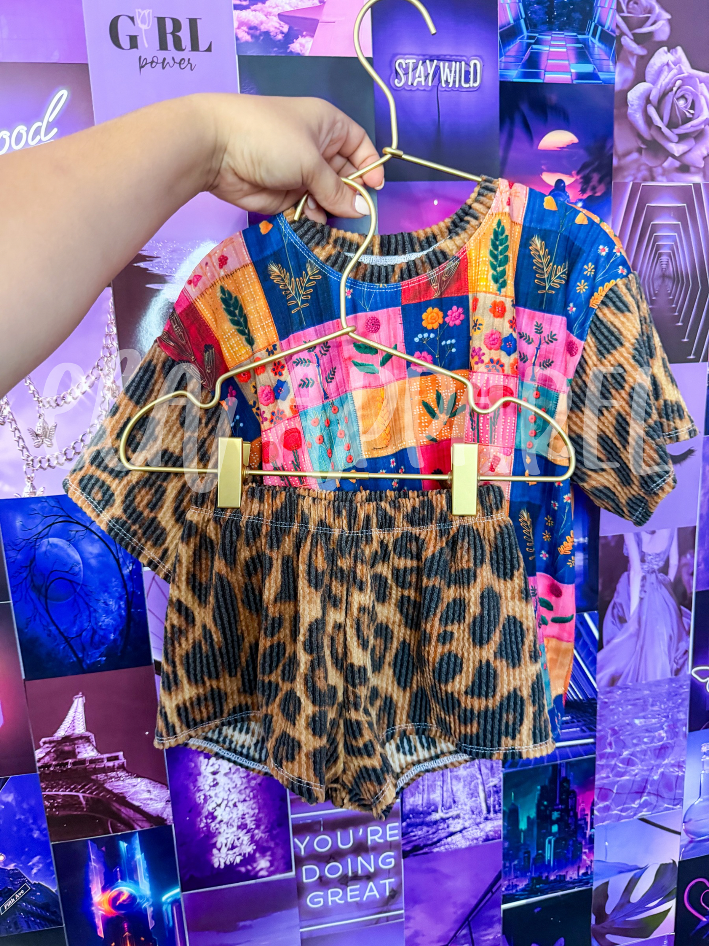 3T oversized top lounge- boho/leopard