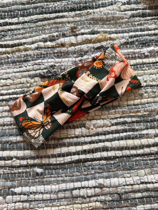 Butterfly Check Wrap Headband