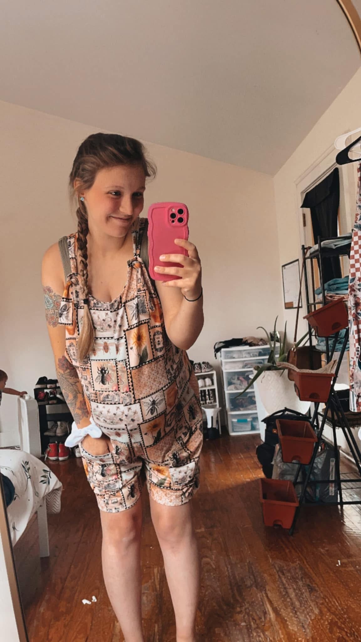 Knotted Overall Shorts