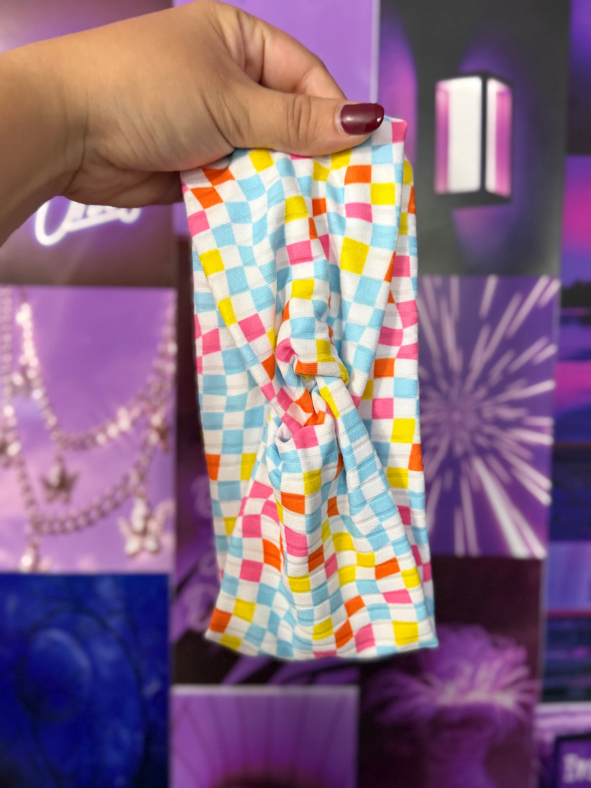 Colorful Checkered Headband