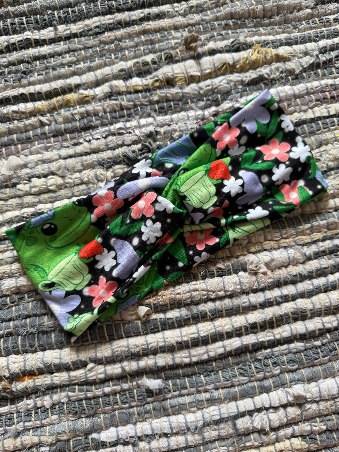 Frog Floral Wrap Headband