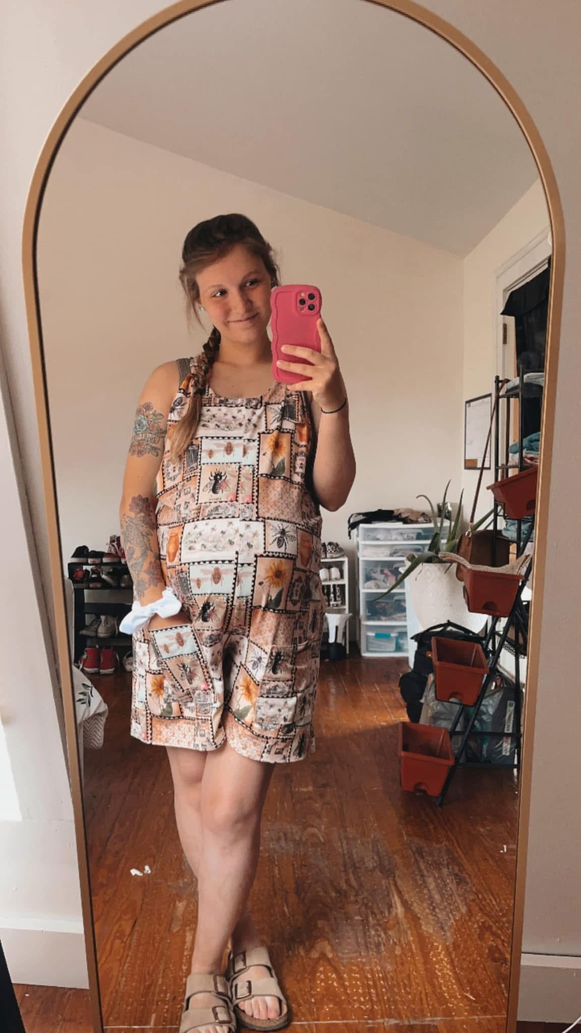 Knotted Overall Shorts